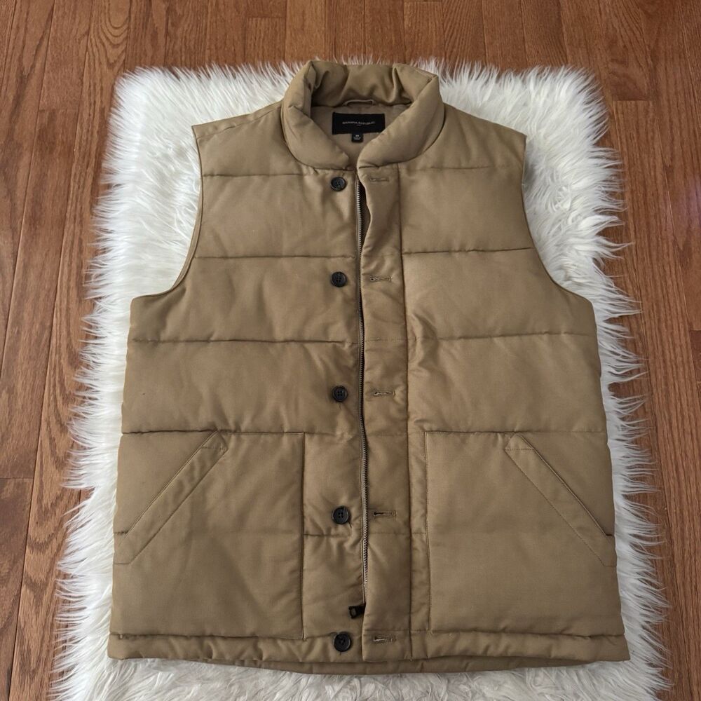 Banana Republic Puffer Vest Men’s Medium Canvas Utility Insulated Outdoor Preppy